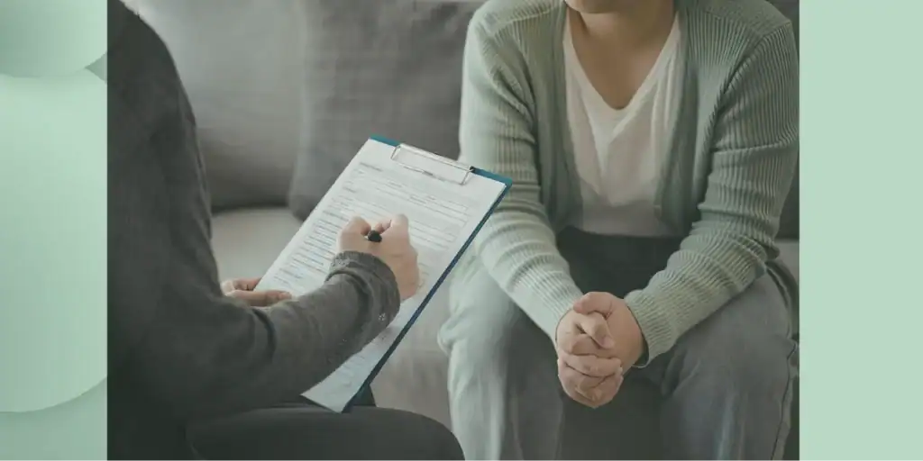 Online Counseling therapy session showing a client speaking with a therapist while discussing emotions and mental health concerns in a supportive environment